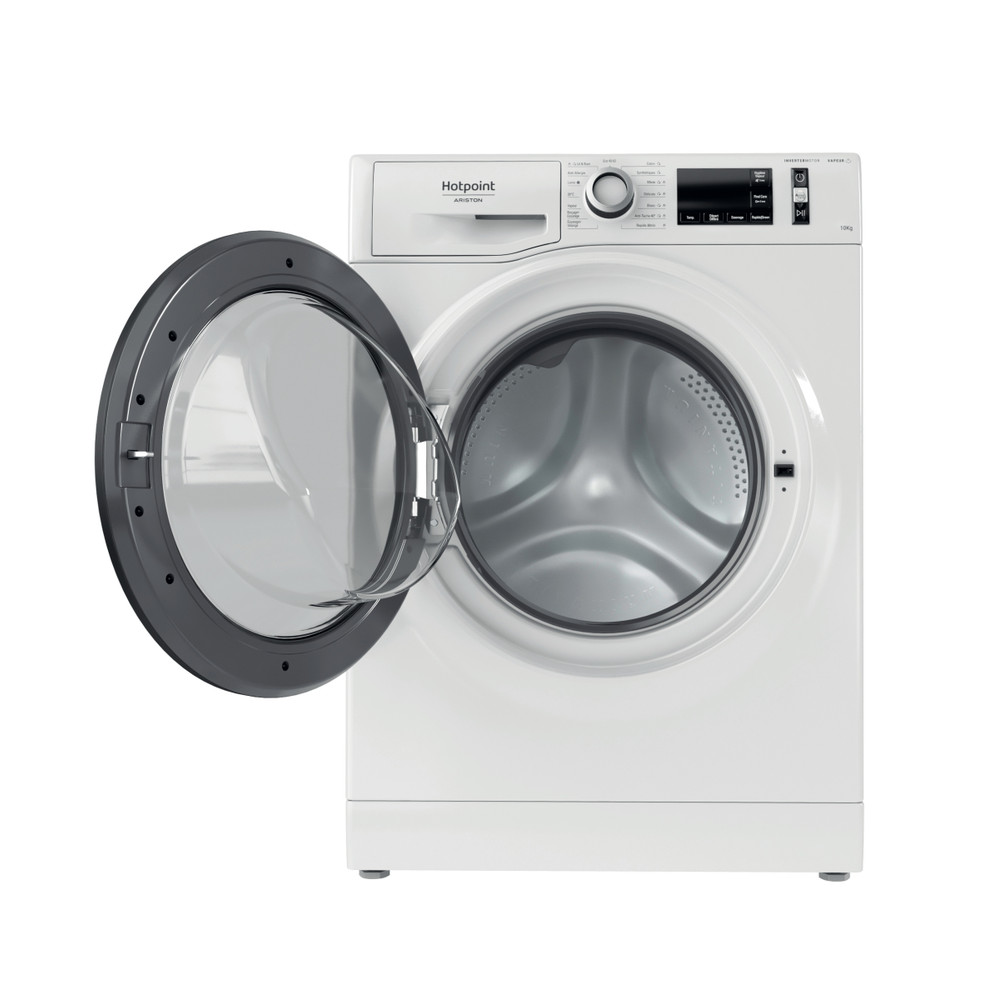 Hotpoint_Ariston Lave-linge Pose-libre NAM111044WMFR N Blanc Lave-linge frontal B Frontal open