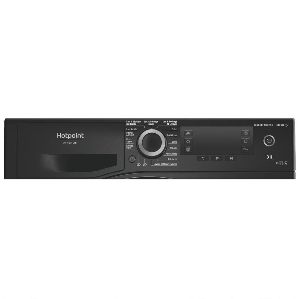 Hotpoint_Ariston Lavante-séchante Pose-libre NDD 117489 BDA FR Noir Lave-linge frontal Program