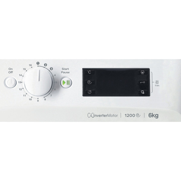Indesit Mosógép Szabadonálló MTWE 61283 WK EE Fehér Elöltöltős D Control panel