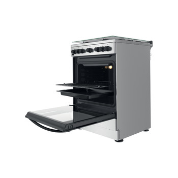 Indesit Fogão IS67G4PHX/E Inox Gás Perspective open