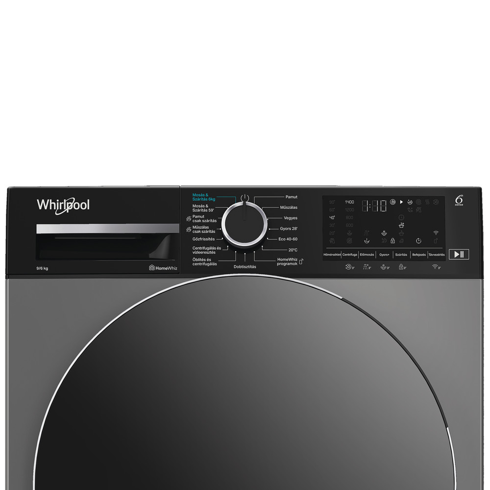 Whirlpool Mosó-szárító Szabadonálló WAD 9636 WBC HU Gray Elöltöltős Control panel