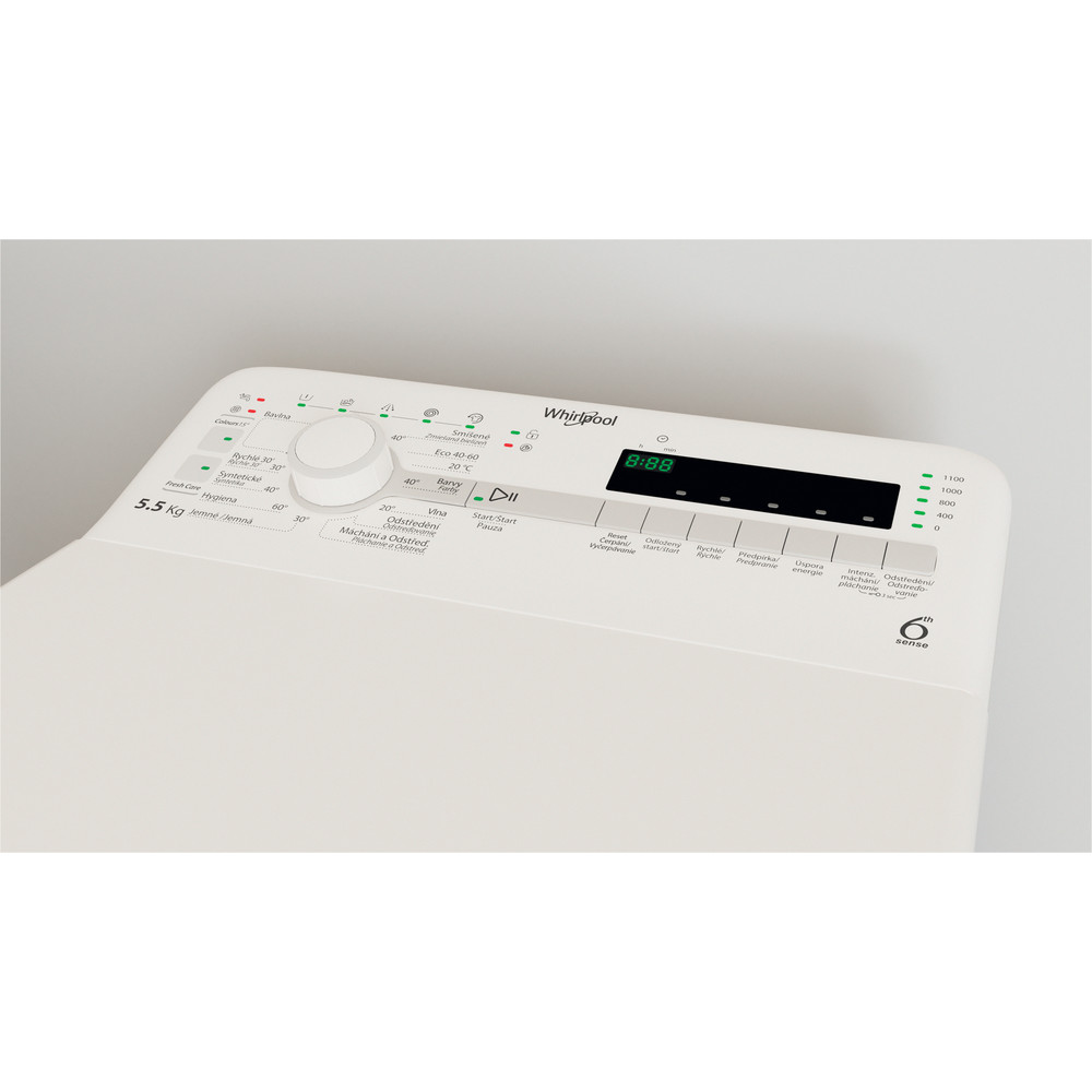Whirlpool Pračka Volně stojící TDLR 55130S CS/N Bílá Vrchem plněná D Lifestyle control panel