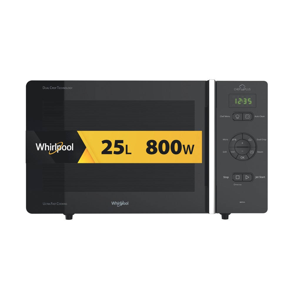 Whirlpool Microondas Libre instalación MCP 346 SL Plata Electrónico 25 MW + Función Grill 800 Frontal
