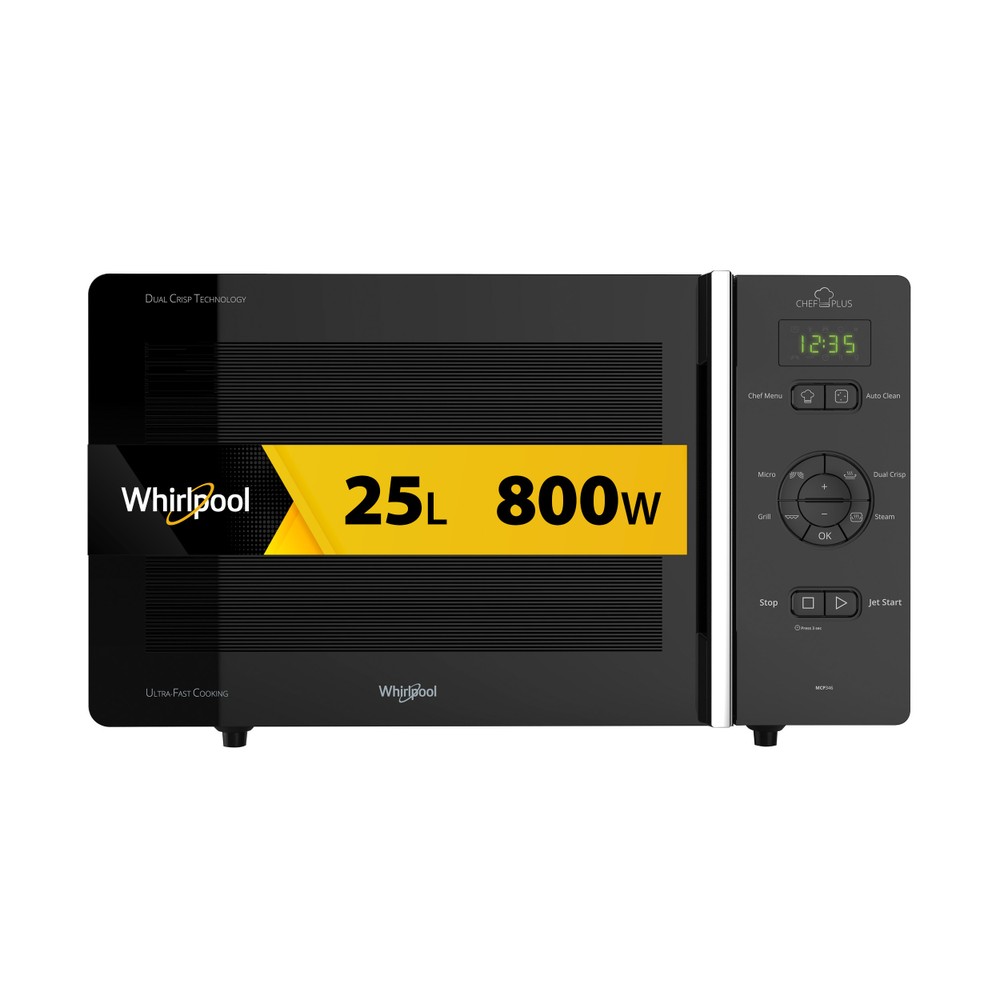 Whirlpool Mikrovlnná trouba Volně stojící MCP 346 SL Stříbrná Elektronické 25 Mikrovlny + Gril 800 Frontal