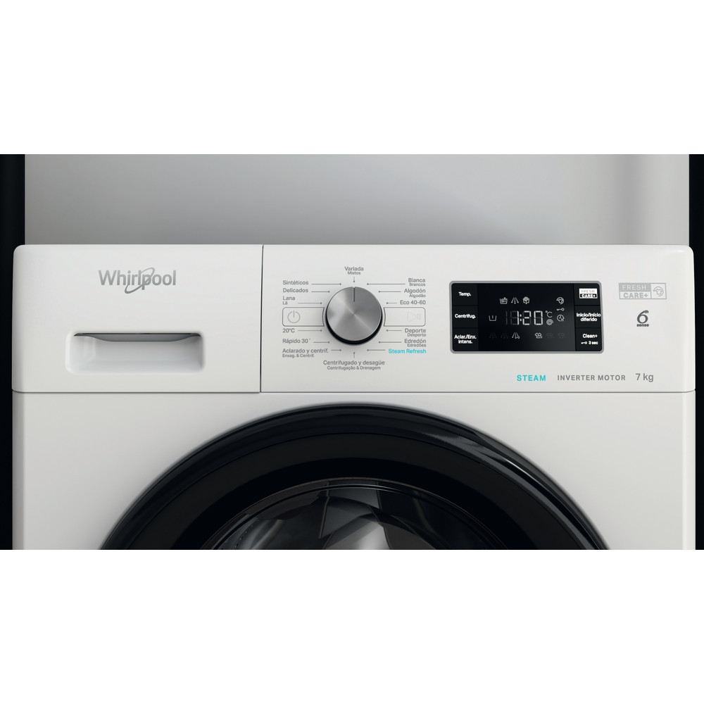 Whirlpool Máquina de lavar roupa Livre Instalação FFB 7259 BV PT Branco Carga Frontal B Control panel