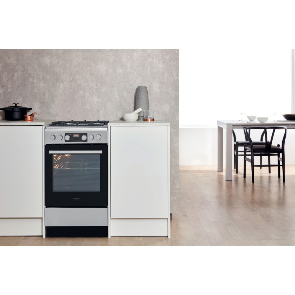 Whirlpool Tűzhely WS5G8CHX/E Inox Gáz Lifestyle frontal