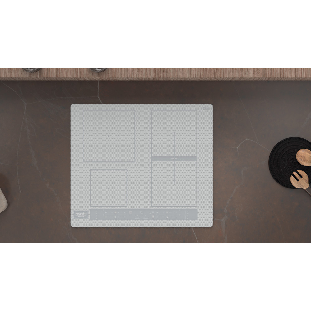 Hotpoint_Ariston Plită HB 8460B NE/W Alb Induction vitroceramic Lifestyle frontal