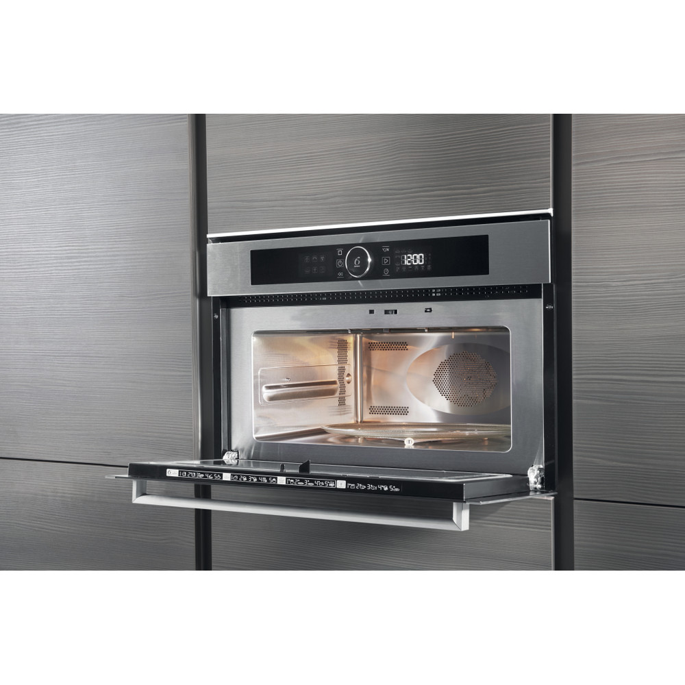 Whirlpool Microondas Encastre AMW 509/IX Acero inoxidable Electrónico 40 MW-Combi 900 Lifestyle perspective open