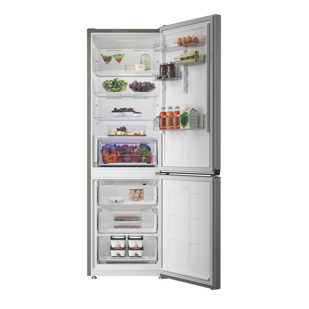 Hotpoint Комбиниран хладилник с фризер Свободностоящ HPK 22372 XP5EA ARC 764 Manhattan Gray 2 врати Lifestyle frontal open