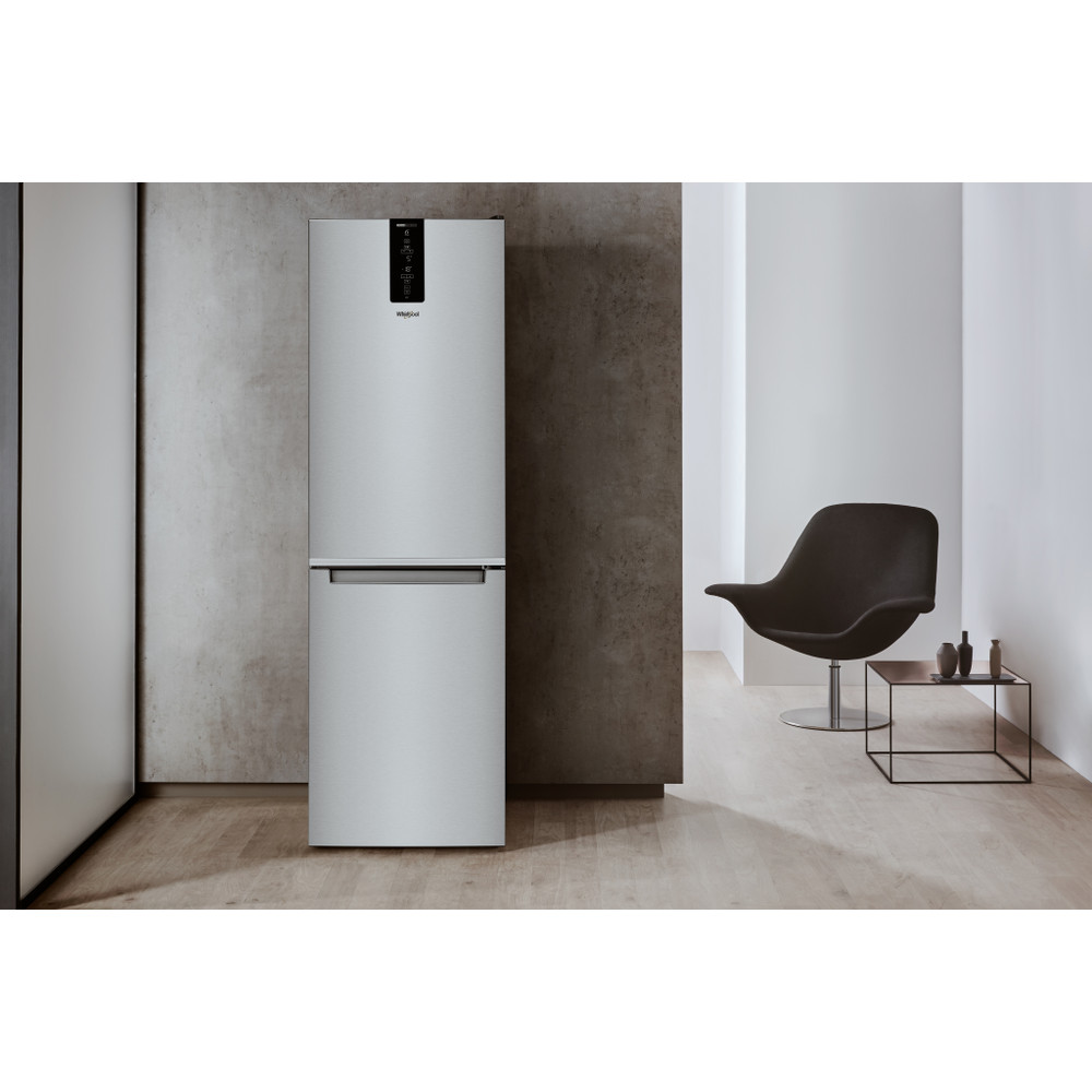 Whirlpool Hűtő/fagyasztó kombináció Szabadonálló W7 831T MX Fekete/Inox 2 doors Lifestyle frontal