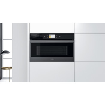 Whirlpool Mikrohullámú sütő Beépíthető W9 MD260 BSS Black Steel Elektromos 31 Mikrohullám-Kombi 1000 Lifestyle frontal