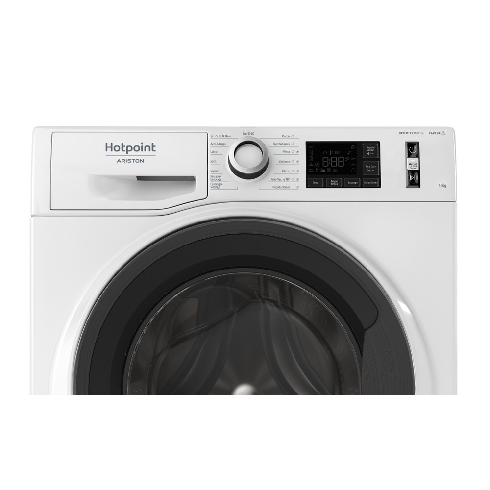 Hotpoint_Ariston Lave-linge Pose-libre NWB 11489 WMVA FR Blanc Lave-linge frontal A Control panel