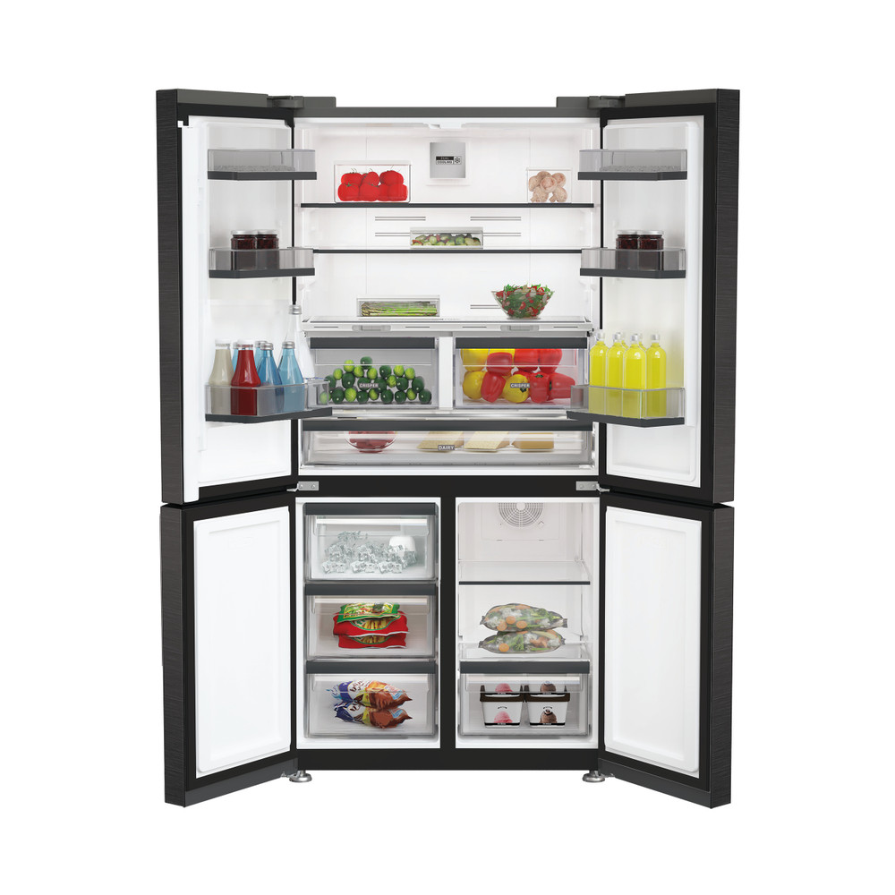 Whirlpool Side-by-Side Freestanding WHGF 6564 XK4UK Black/Inox Frontal open