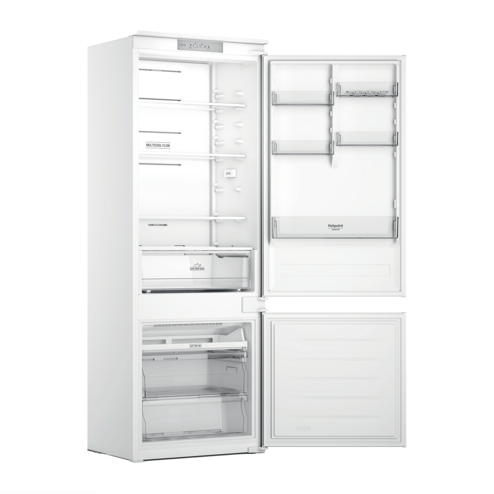 Hotpoint_Ariston Combiné Encastrable HA SP70 T111 Blanc 2 portes Perspective open