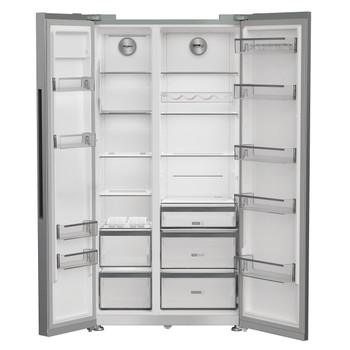 Whirlpool Side-by-Side Independent WHG2 6592 X4E Pearl Inox Frontal open