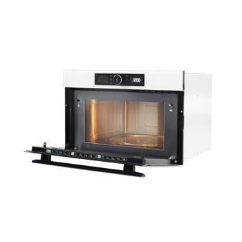 Whirlpool Micro-ondas Encastre AMW 730/WH Branco Eletrónico 31 MO + Função Grill 1000 Perspective open