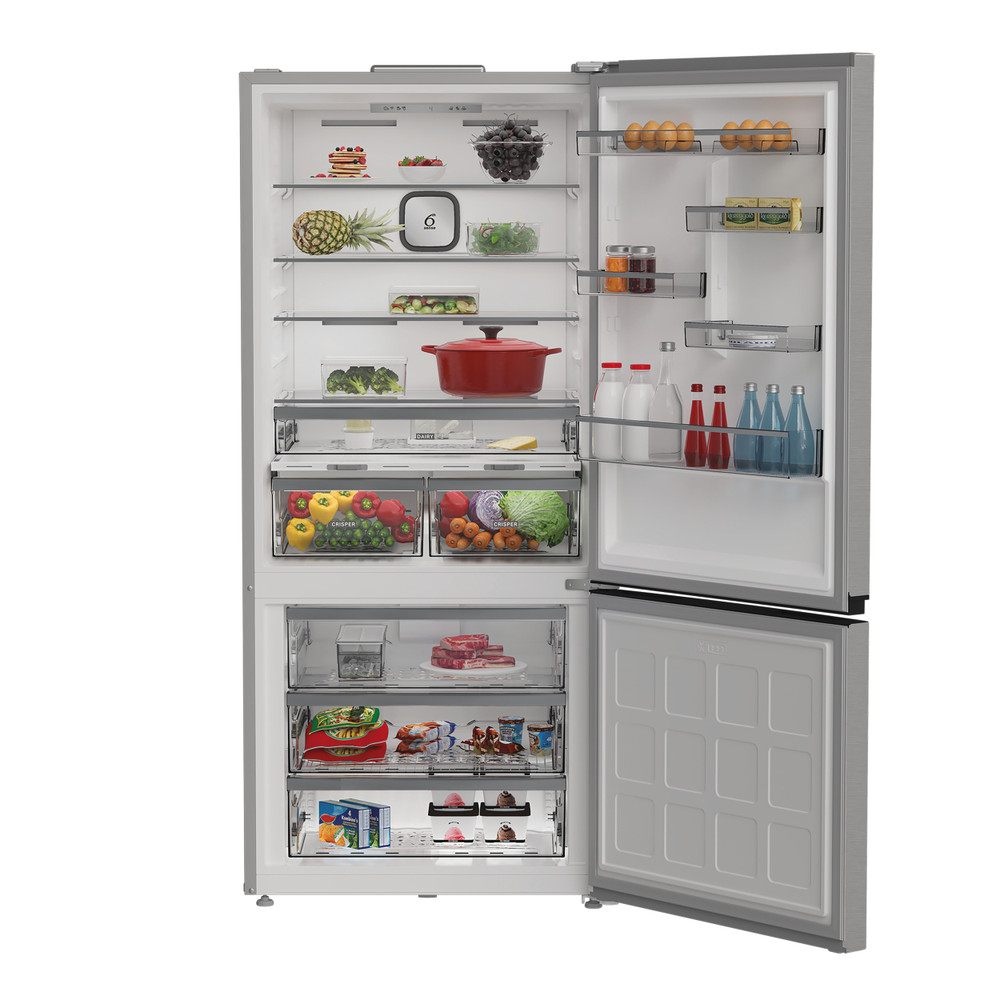 Whirlpool Kombinovaná chladnička s mrazničkou Voľne stojace WHK2 6614 X8E New Silver – ARC 1035 2 doors Lifestyle frontal open