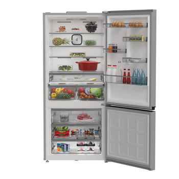 Whirlpool Kombinovaná chladnička s mrazničkou Volně stojící WHK2 6614 X8E New Silver – ARC 1035 2 doors Lifestyle frontal open