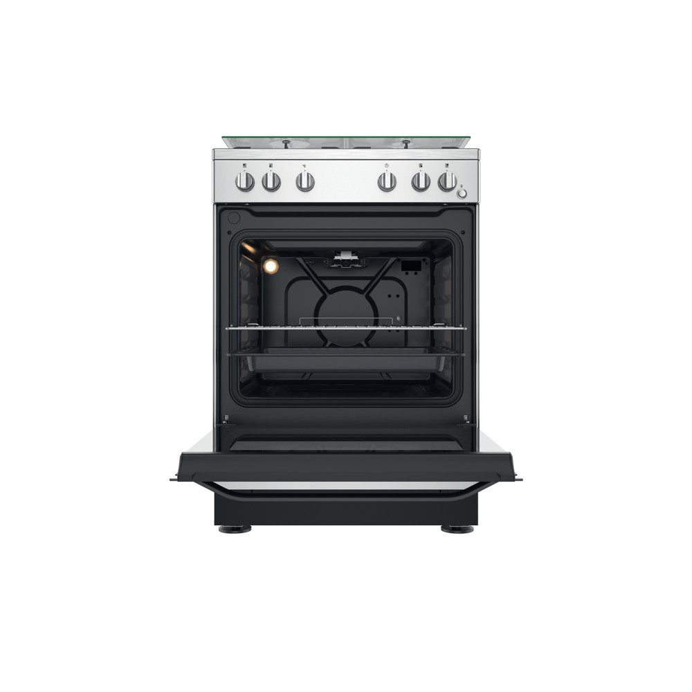 Hotpoint_Ariston Aragaz HS67G1PCX/FR Inox Gaz Frontal open