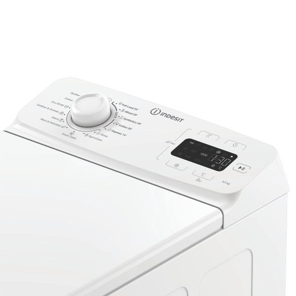 „Indesit“ Skalbimo mašina Laisvai pastatoma TI5513EMTEE Balta Pakraunama iš viršaus C Lifestyle control panel