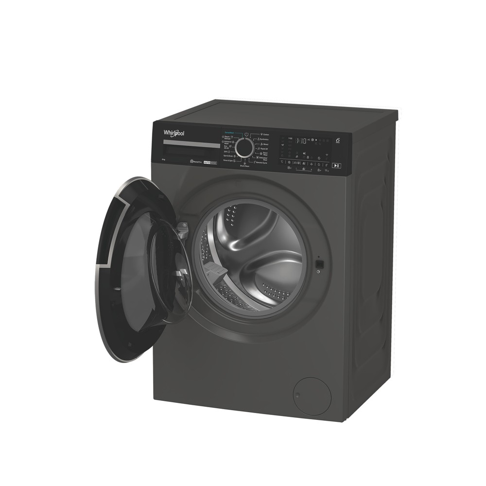 Whirlpool Perilica za rublje Samostojeći WPM 87G ADS EE Manhattan Grey Prednje punjenje A Perspective open