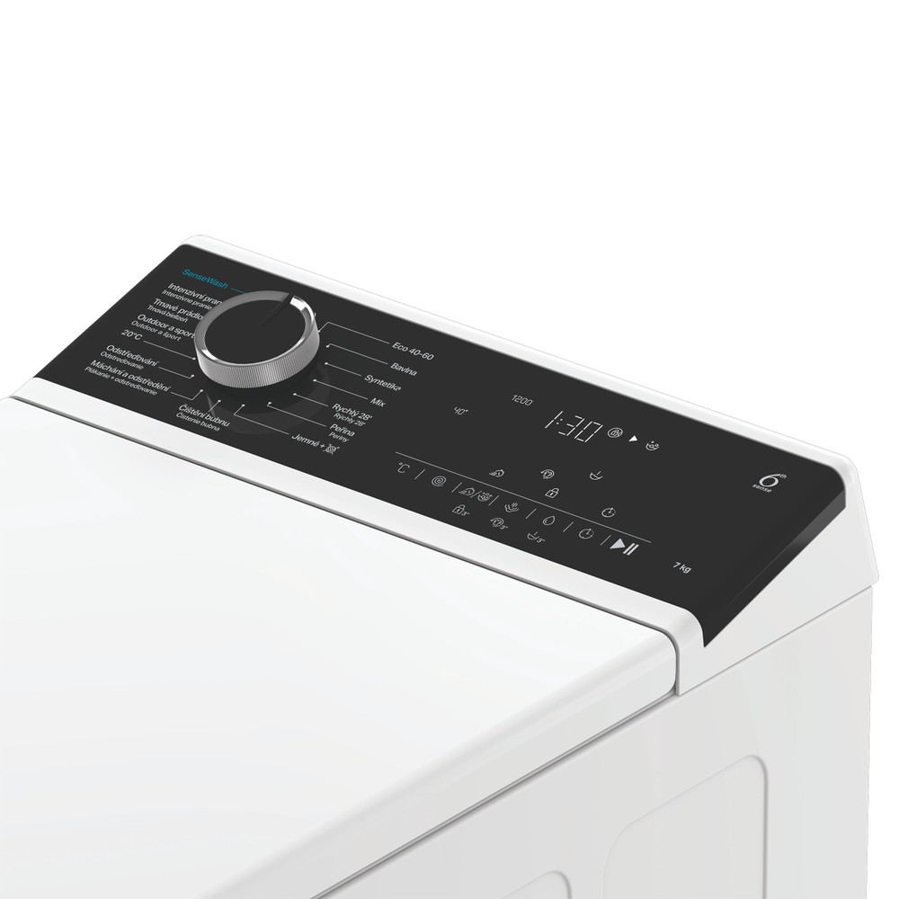 Whirlpool Práčka Voľne stojace TW721DBSWCS Biela Zhora plnená A Lifestyle control panel
