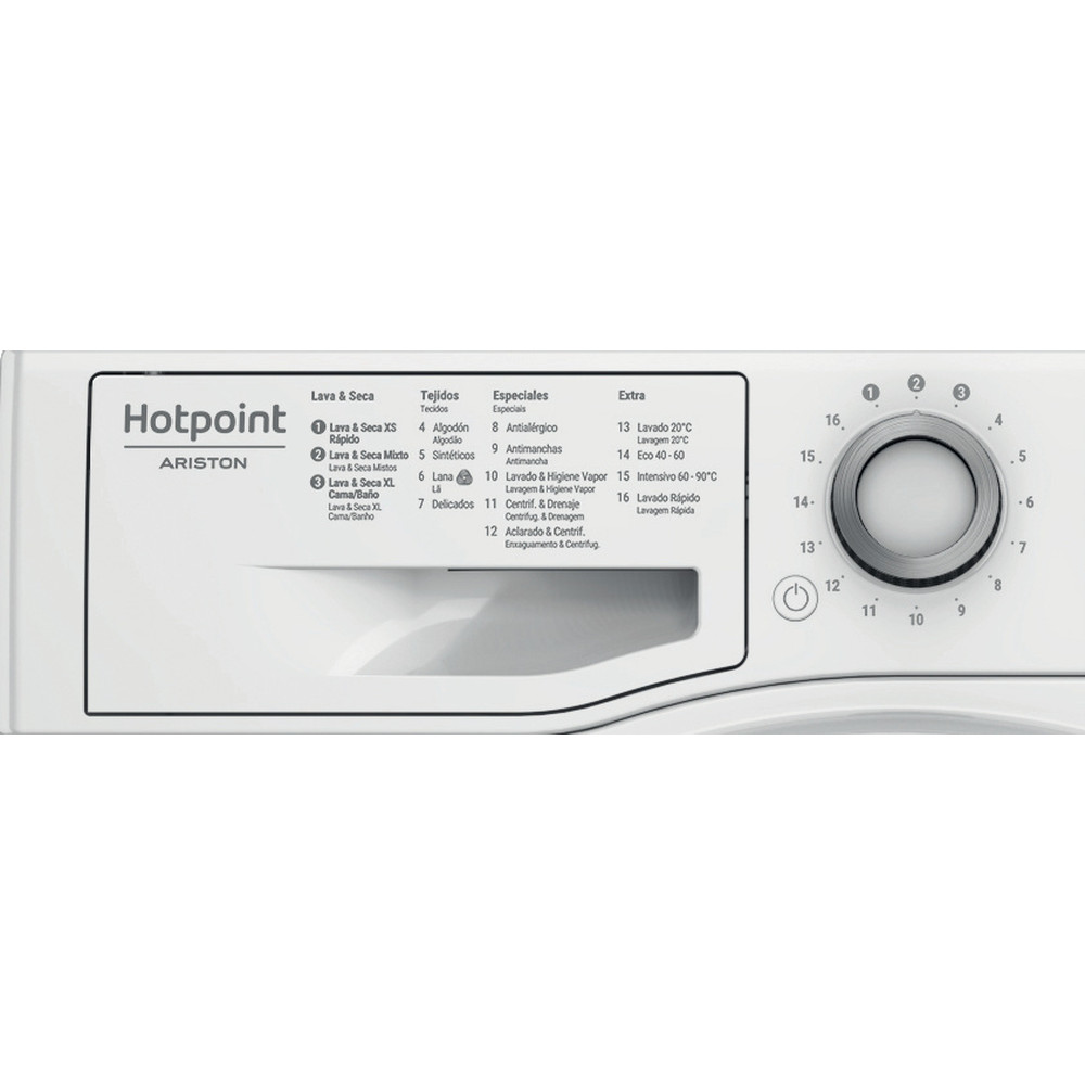 Hotpoint_Ariston Máquina de lavar e secar roupa Livre Instalação NDB 864489 WDA SPT Branco Carga Frontal Program