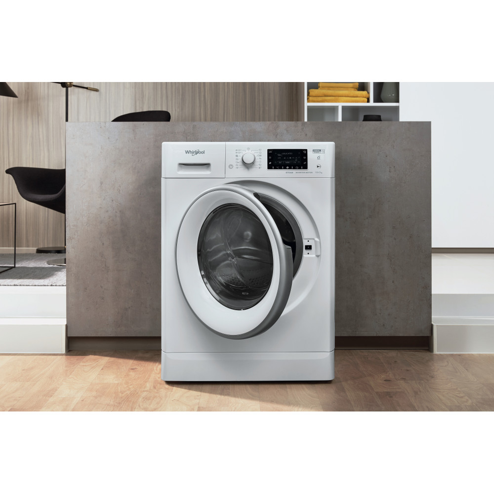 Whirlpool Lavadora secadora Libre instalación FWDD 1071682 WSV EU N Blanco Cargador frontal Lifestyle frontal open