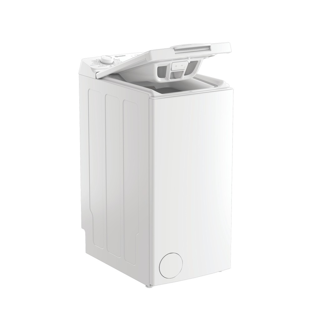 „Indesit“ Skalbimo mašina Laisvai pastatoma TI5512EMTEE Balta Pakraunama iš viršaus B Perspective open