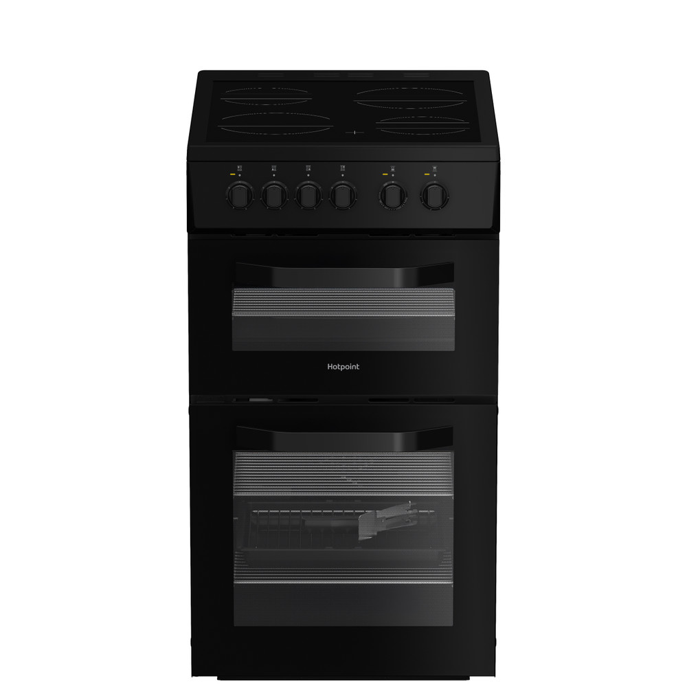 Hotpoint Double Cooker HTE5VCB Black A Vitroceramic Frontal