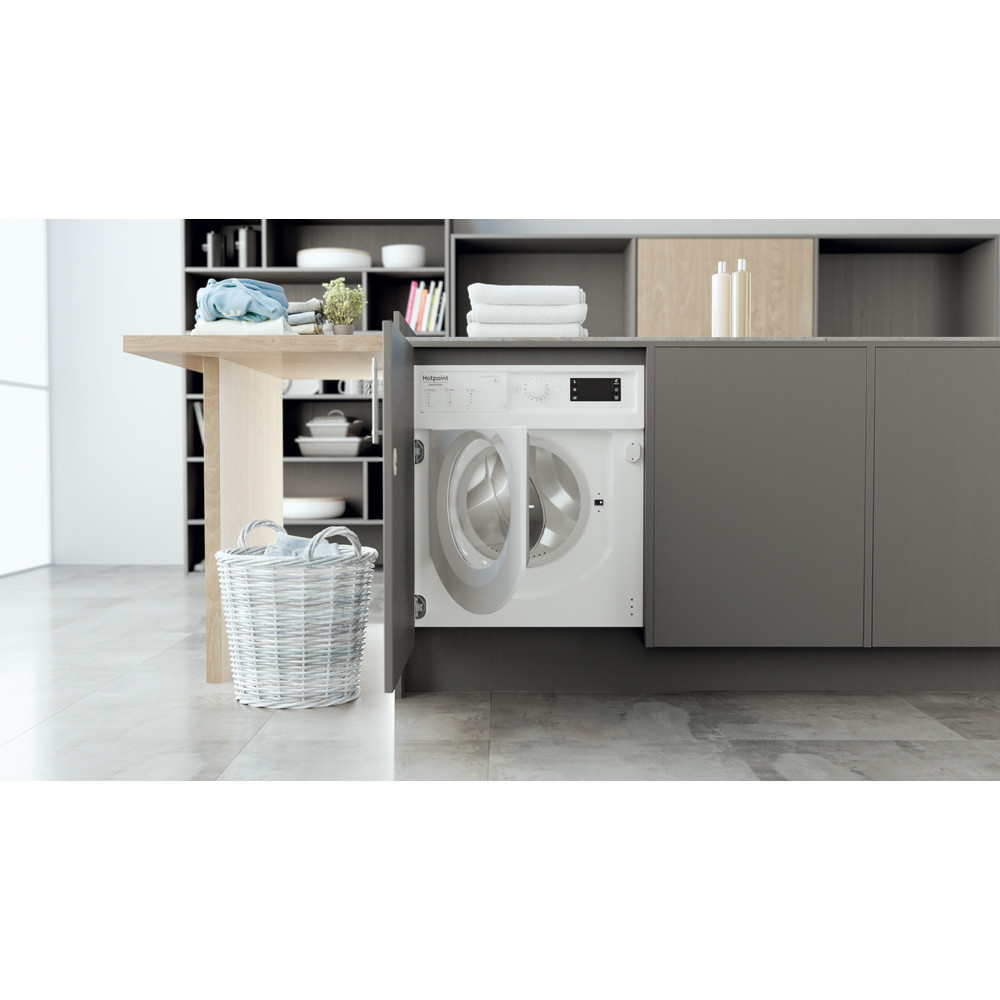 Hotpoint_Ariston Lavadora Incorporado BI WMHG 71483 EU N Blanco Cargador frontal D Lifestyle frontal open