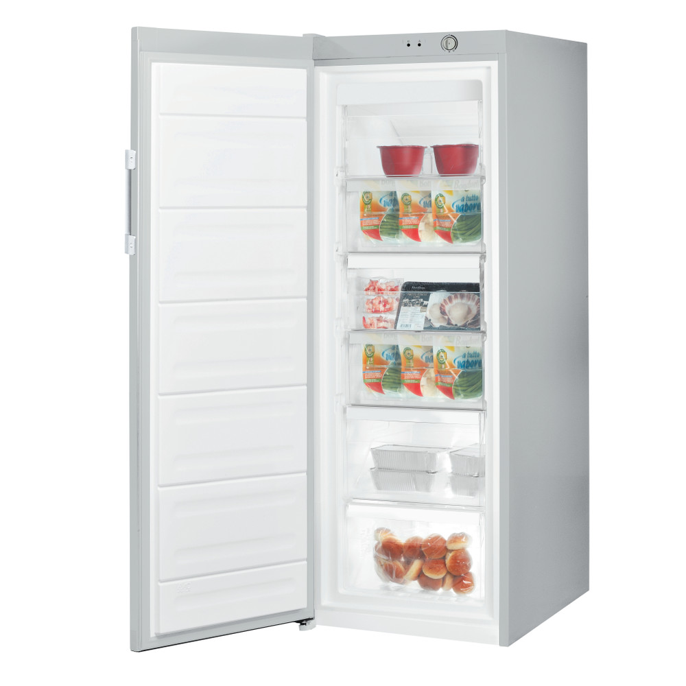 „Indesit“ Šaldiklis Laisvai pastatoma UI6 2 S Sidabrinė Perspective open