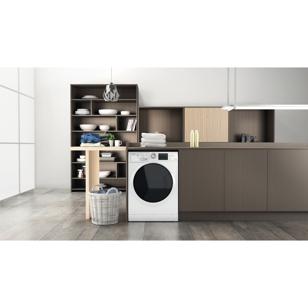Hotpoint_Ariston Máquina de lavar e secar roupa Livre Instalação NDB 9636 DA SPT Branco Carga Frontal Lifestyle frontal