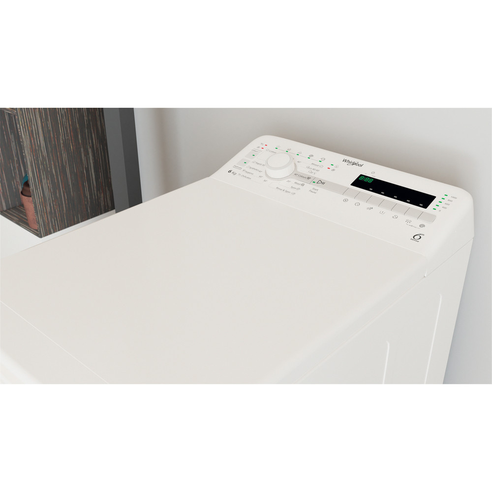 Whirlpool Tvättmaskin Fristående TDLR 6040S EU/N White Top loader C Lifestyle perspective
