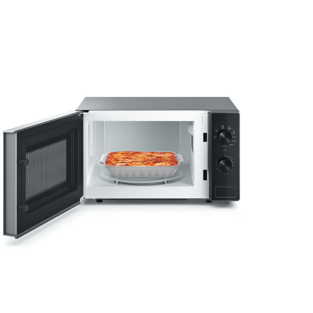 Whirlpool Mikrovlnná rúra Voľne stojace MWP 103 SB Striebornočierna Mechanické 20 Mikrovlny + Gril 700 Frontal open