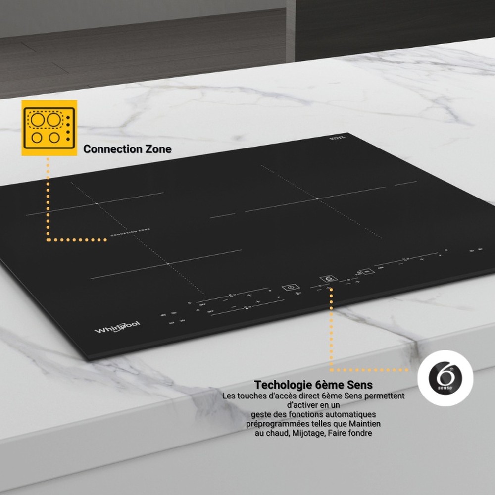 Whirlpool Encimera WB B3760 BF Negro Induction vitroceramic Lifestyle detail