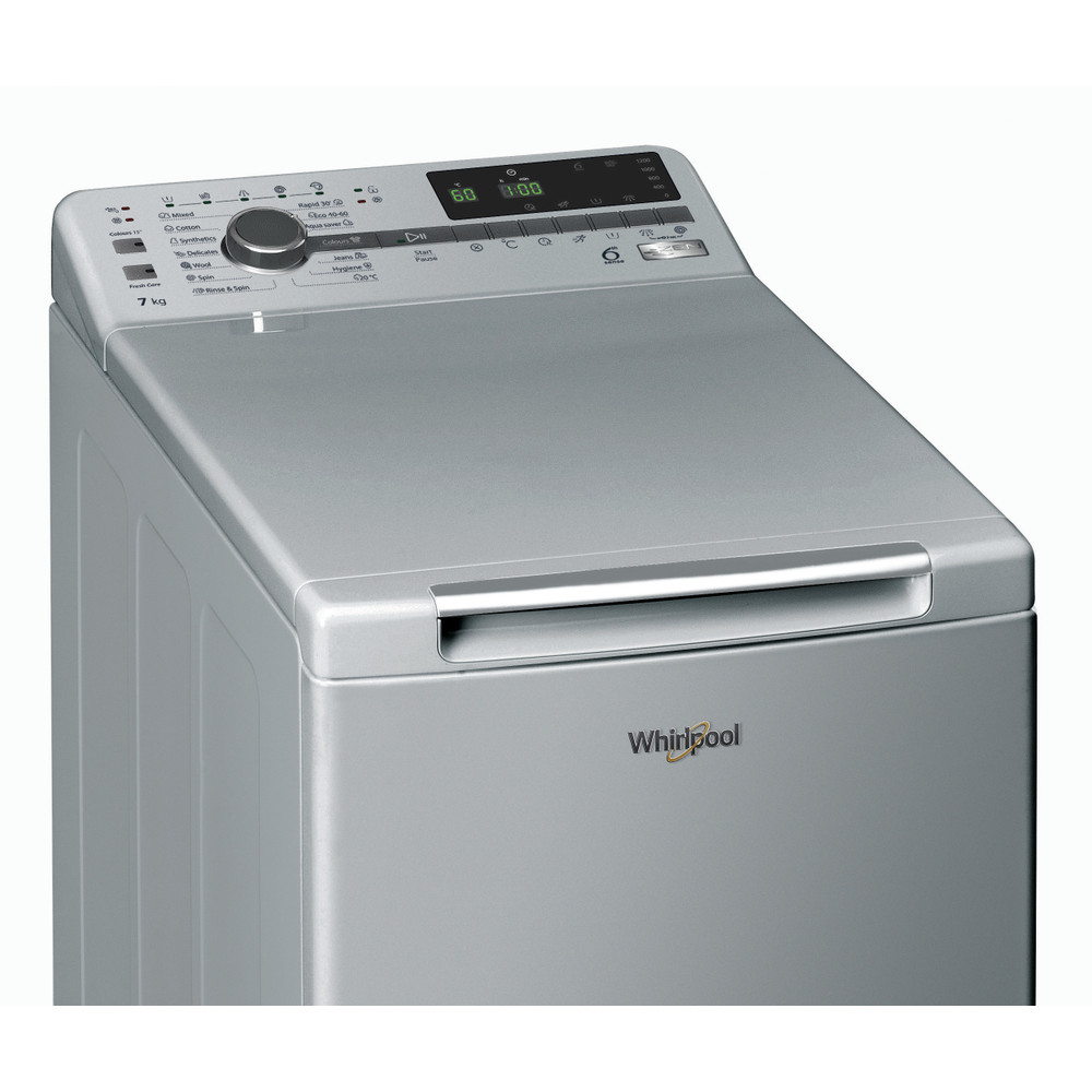 Whirlpool Mosógép Szabadonálló TDLRS 7222BS EU/N Ezüst Felültöltős E Control panel