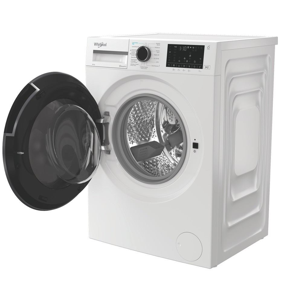 Whirlpool Lavadora secadora Libre instalación WAD 8536WBC SPT Blanco Cargador frontal Perspective open