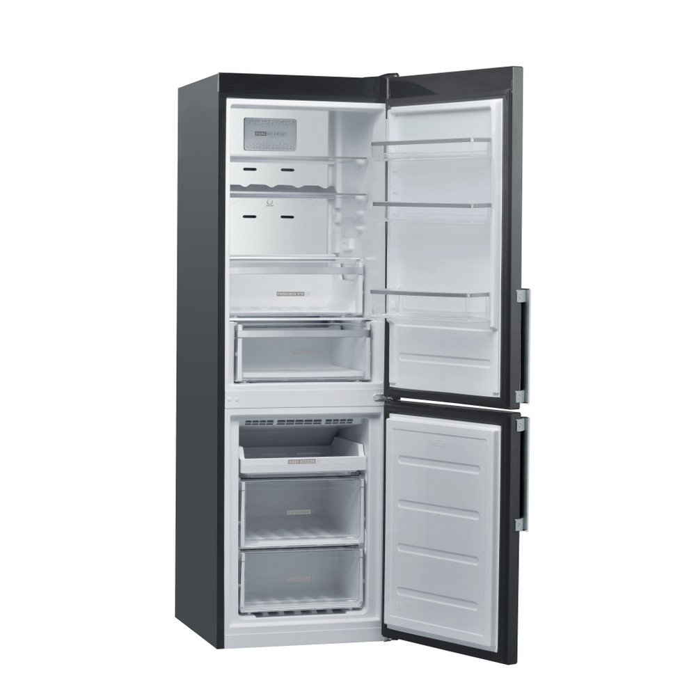 Whirlpool Combiné réfrigérateur congélateur Pose-libre W9 821D OX H 2 Optic Inox 2 portes Perspective open