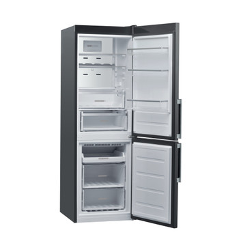 Whirlpool Combiné réfrigérateur congélateur Pose-libre W9 821D OX H 2 Optic Inox 2 portes Perspective open