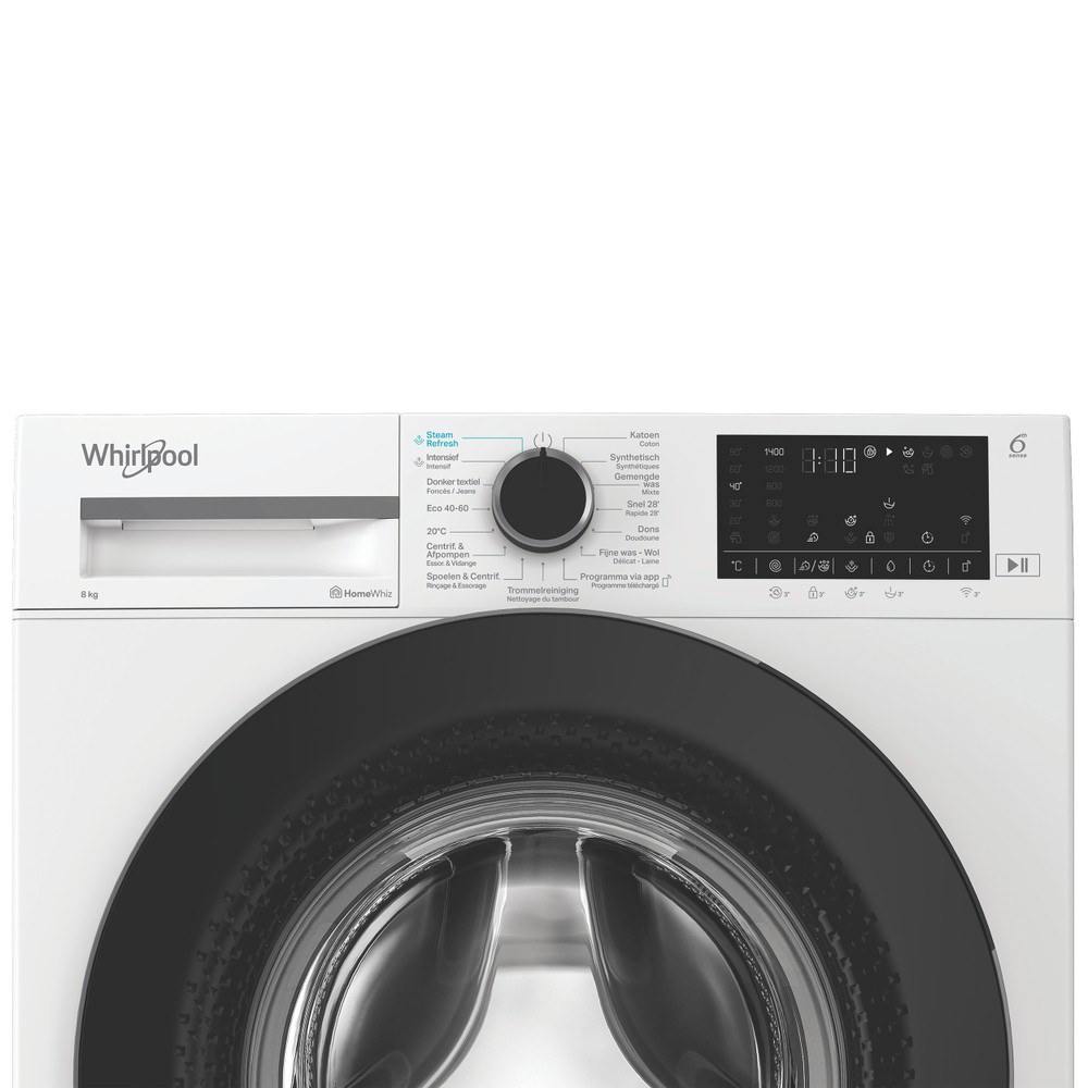Whirlpool Wasmachine Vrijstaand WAM 89WB BE Wit Voorlader A Control panel