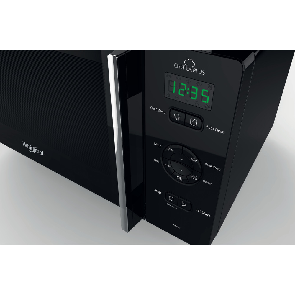 Whirlpool Mikrobølgeovn Frittstående MCP 346 BL Svart Elektronisk 25 Mikro + grillfunksjon 800 Control panel