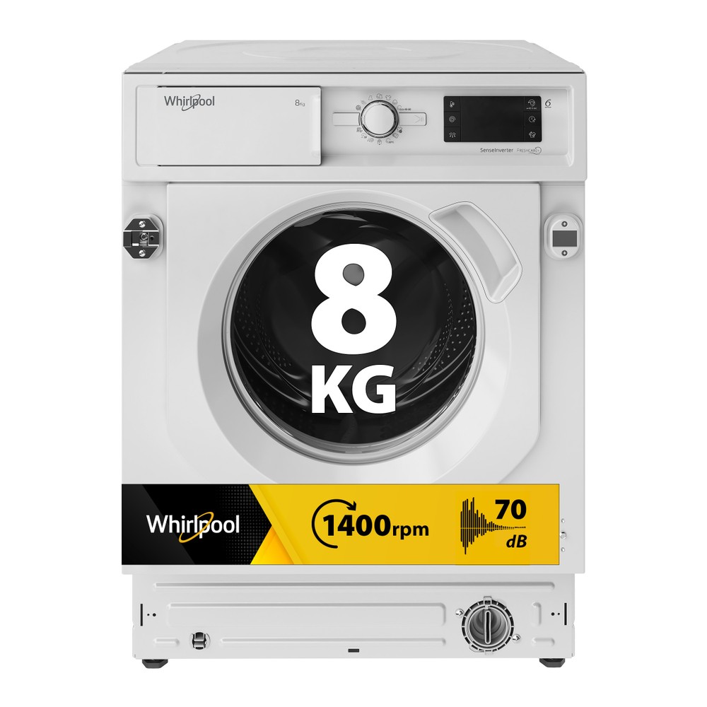 Whirlpool Pračka Vestavné BI WMWG 81485E EU Bílá Předem plněná B Perspective