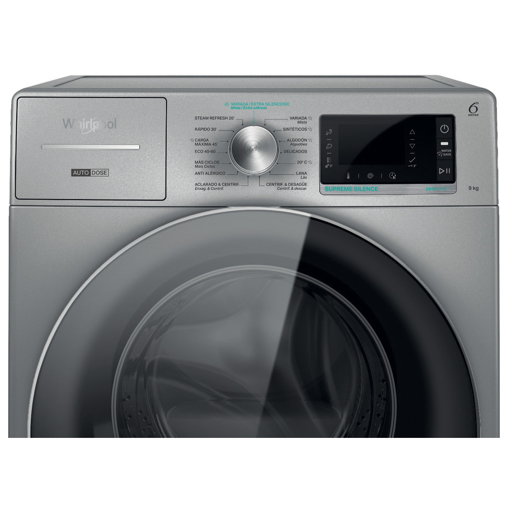 Whirlpool Máquina de lavar roupa Livre Instalação W8 W946SR SPT Prata Carga Frontal A Control panel