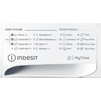 Indsit Maşină de spălat rufe Independent MTWE 71252 WK EE Alb Încărcare frontală E Program