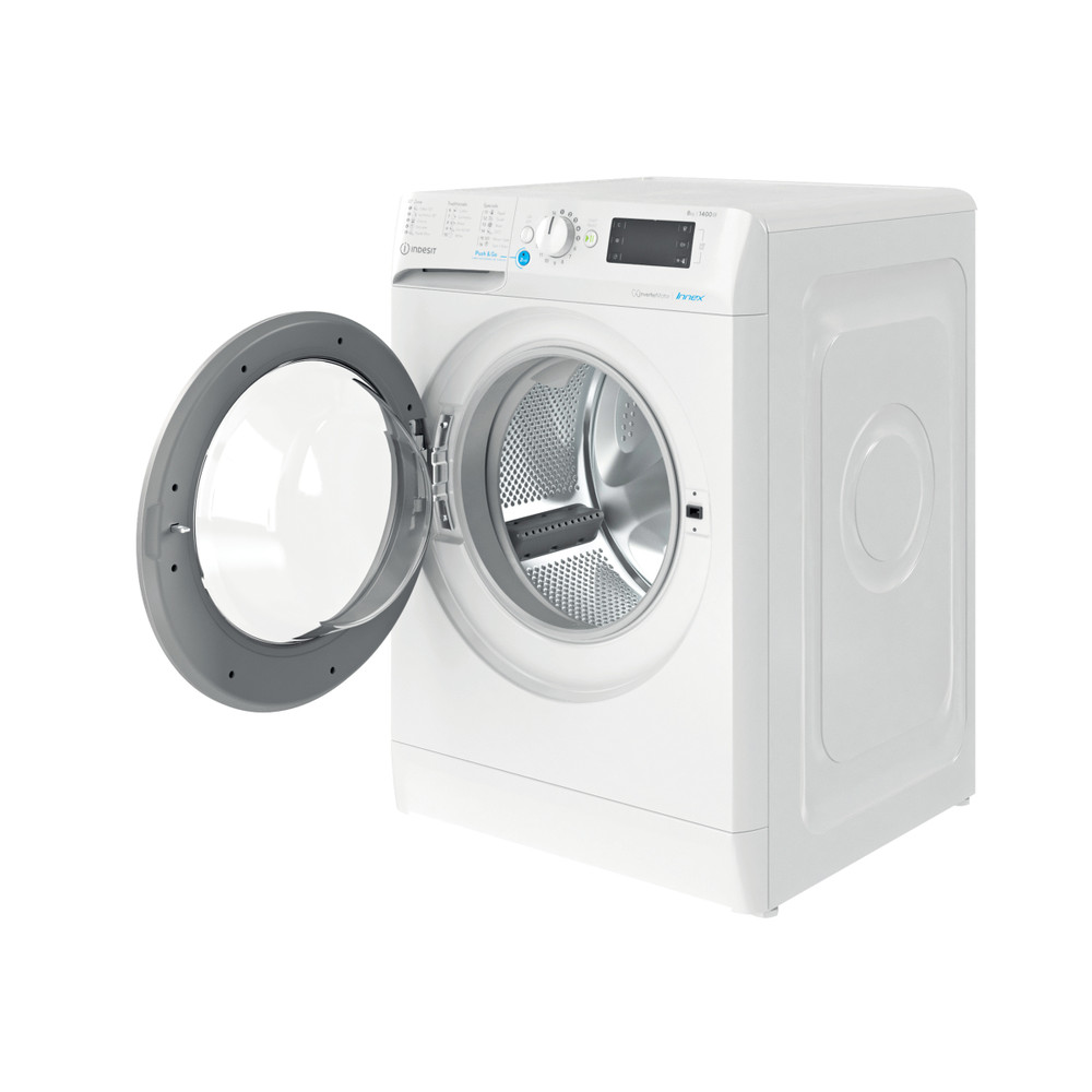 Indesit Perilica za rublje Samostojeći BWE 81484X WS EE N Bijela Prednje punjenje C Perspective open