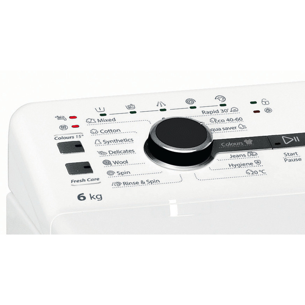 Whirlpool Mosógép Szabadonálló TDLRB 6242BS EU/N Fehér Felültöltős C Control panel