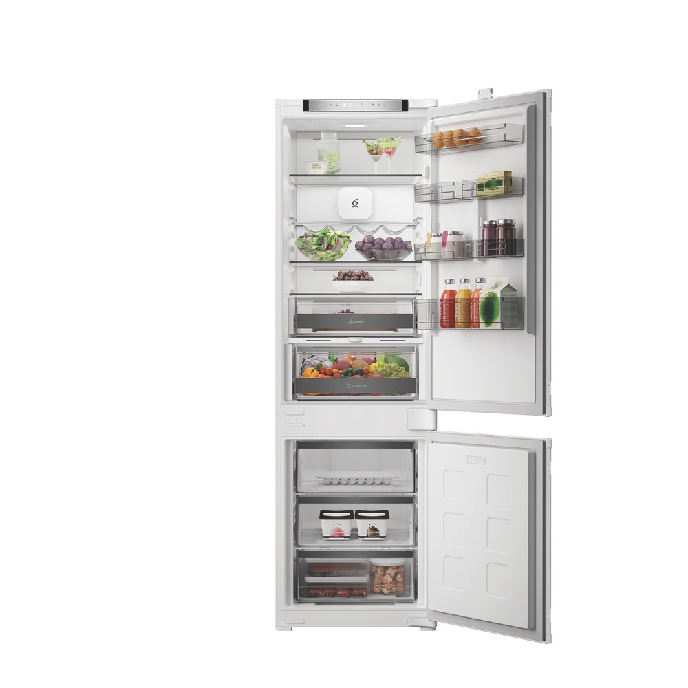Whirlpool Hűtő/fagyasztó kombináció Beépíthető WHK2 5294 B7E1 Zinc Metal 2 doors Lifestyle frontal open