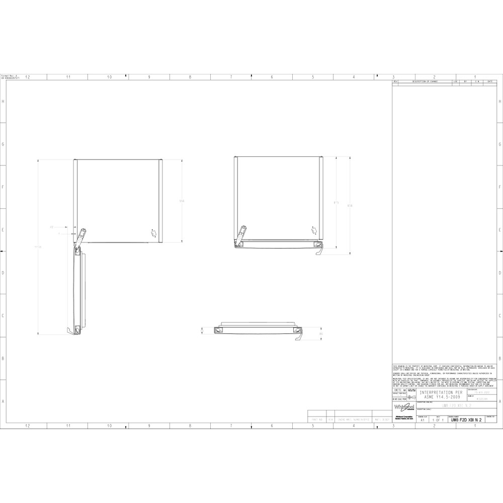 Whirlpool Congelador Livre Instalação UW8 F2D XBI N 2 Optic Inox Technical drawing