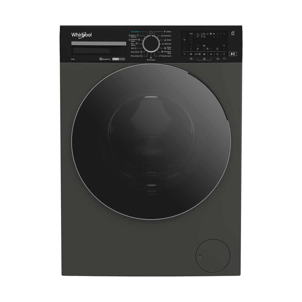 Whirlpool Pračka Volně stojící WPM 87G ADS EE Manhattan Grey Předem plněná A Frontal